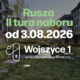 Napis: Rusza 2. tura naboru od 3.08.2026 Wojszyce 1. Pod spodem wizualizacja dziedzińca nowoczesnego osiedla mieszkaniowego z ławkami, stołami do gry w szachy oraz zielenią. Na dole widoczne jest logo inwestycji 'Wojszyce 1' oraz napis 'społeczny najem długoterminowy.